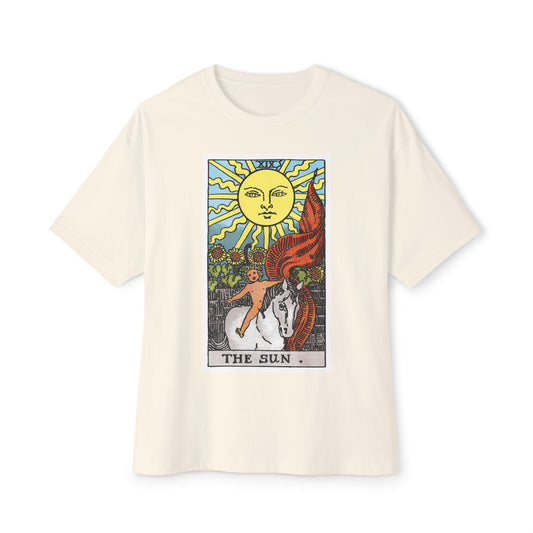 Sun Tarot Rider Waite Smith T-Shirt — Oversized Boxy Tee