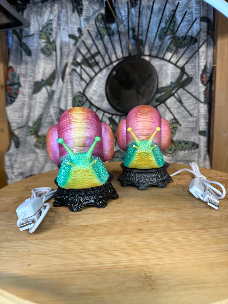 Large Whimsical Snail RGB 3DP Table Light