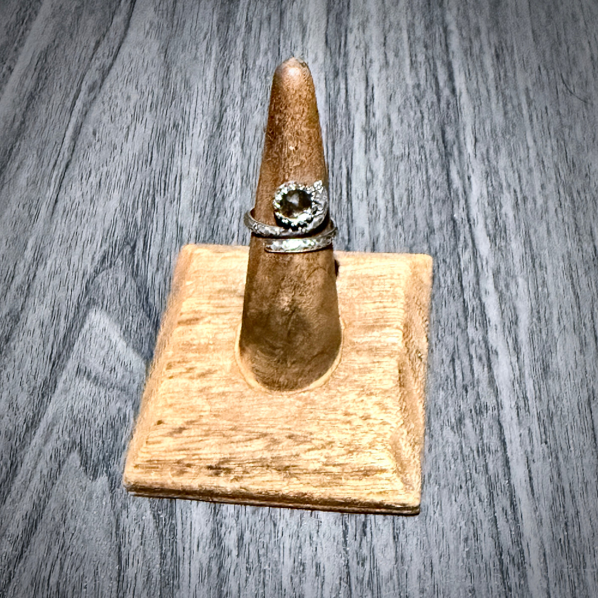 Clear Quartz Bypass Ring with Intricate Band