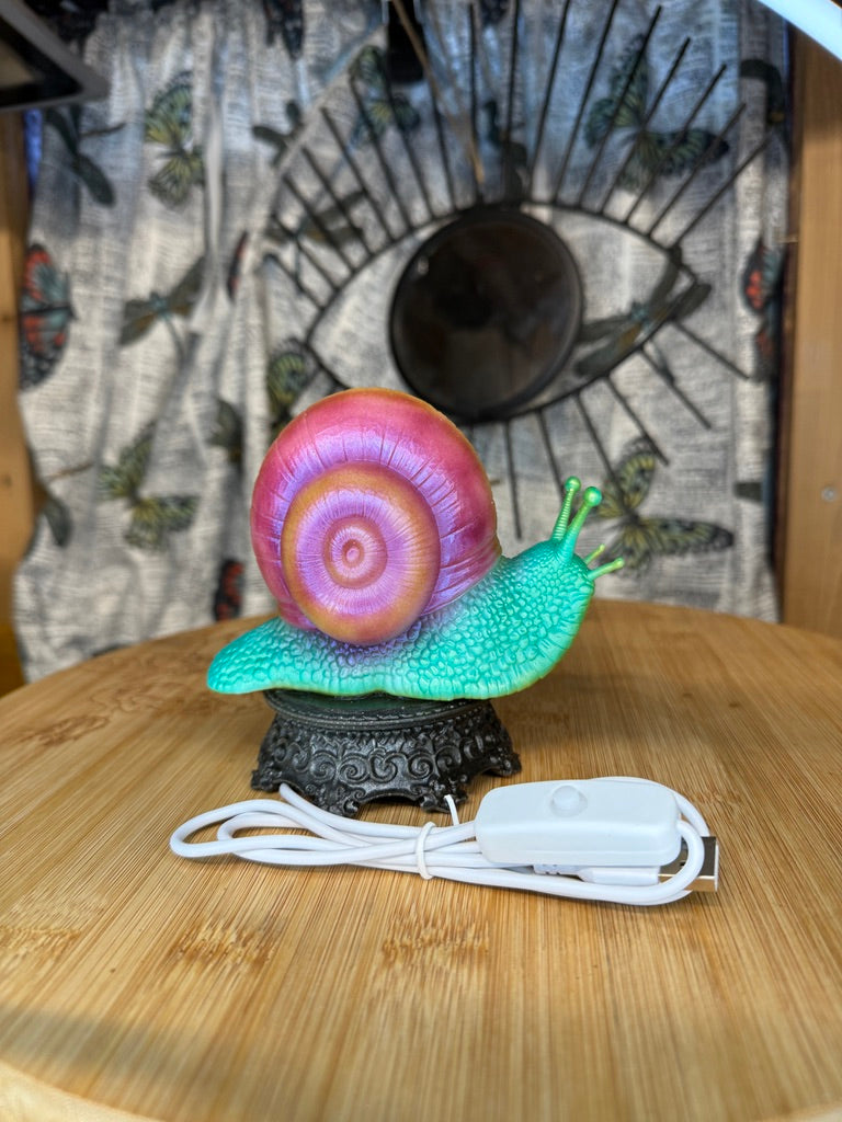 Large Whimsical Snail RGB 3DP Table Light