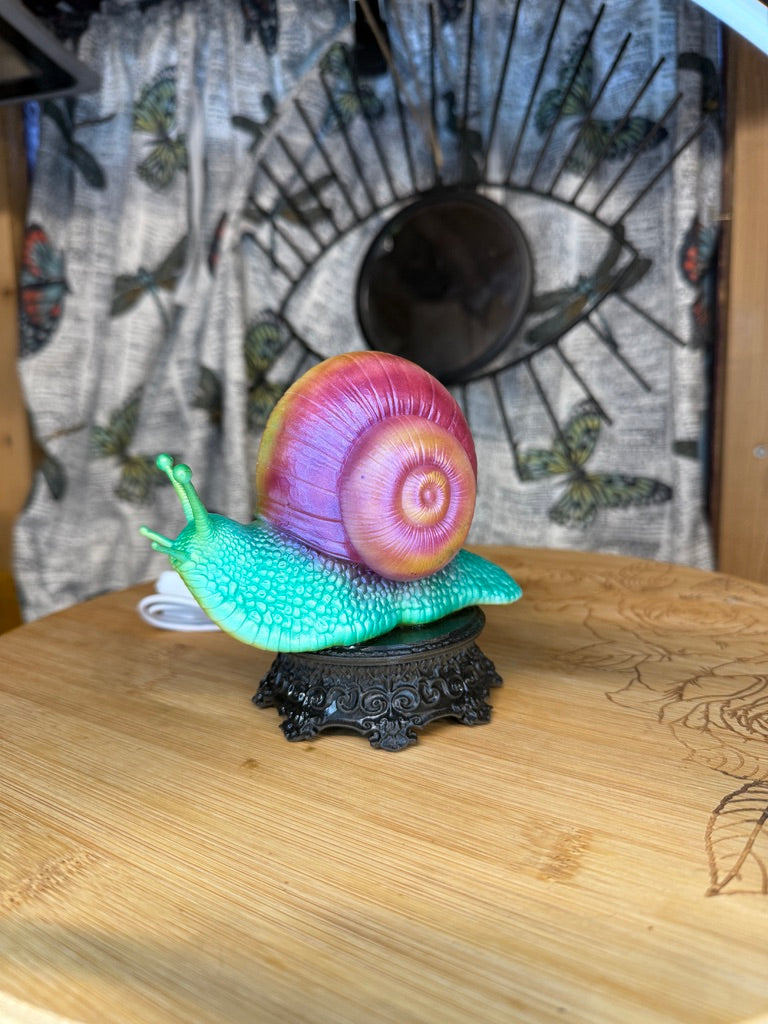 Large Whimsical Snail RGB 3DP Table Light