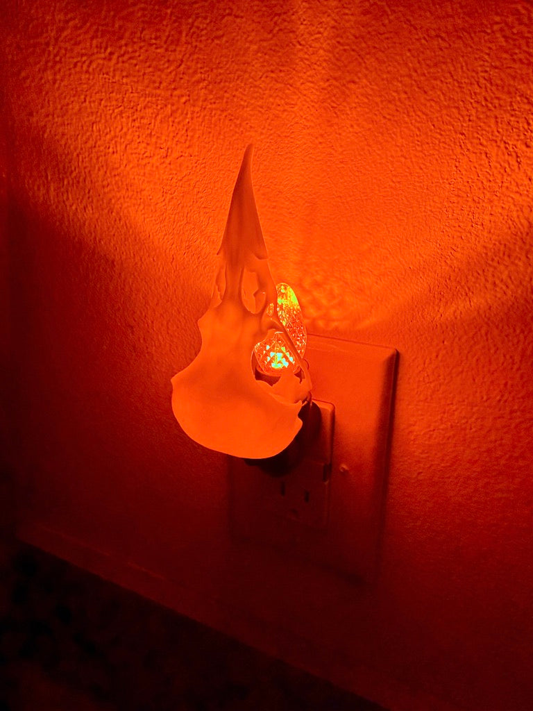 White Bird Skull Wall Night Light