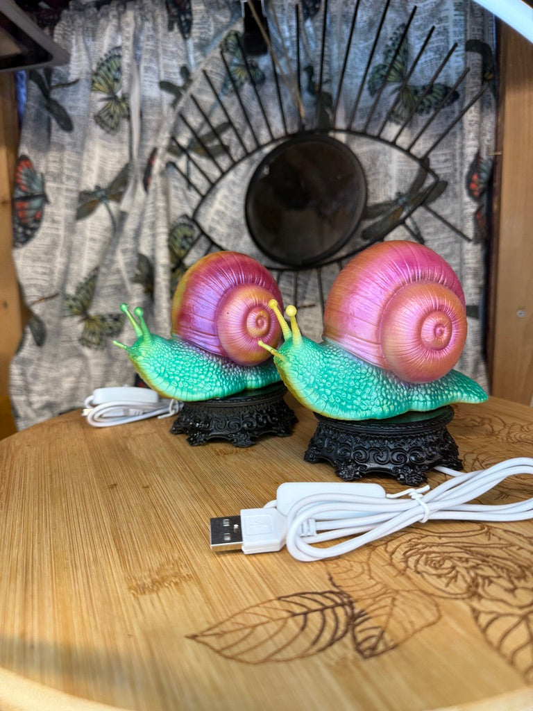 Large Whimsical Snail RGB 3DP Table Light