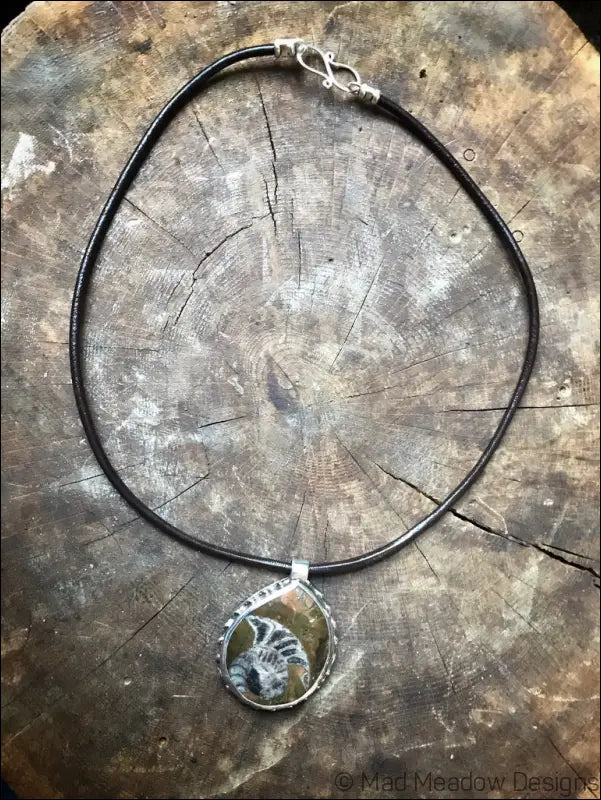 Alaskan Ammonite Sterling Silver Pendant Necklace - Jewelry