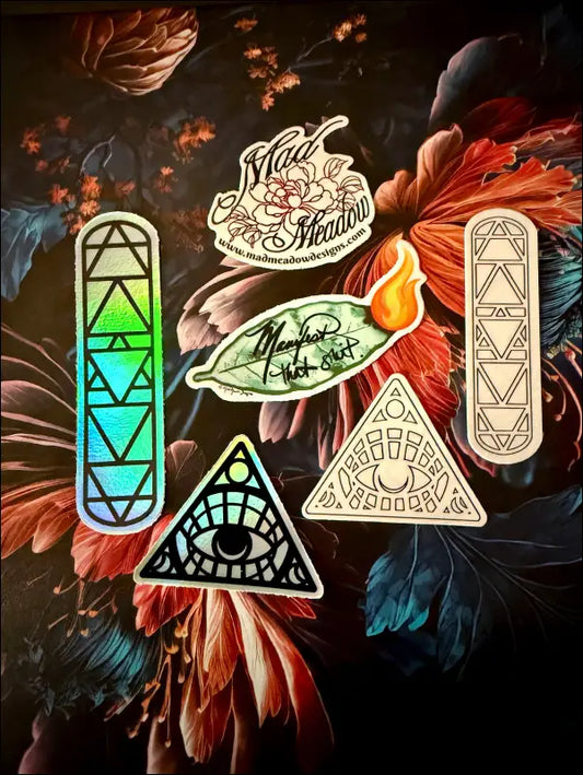 FIVE Sticker Bundle Manifest That Sh*t Elemental (x2) & All Seeing Eye (x2) Sticker
