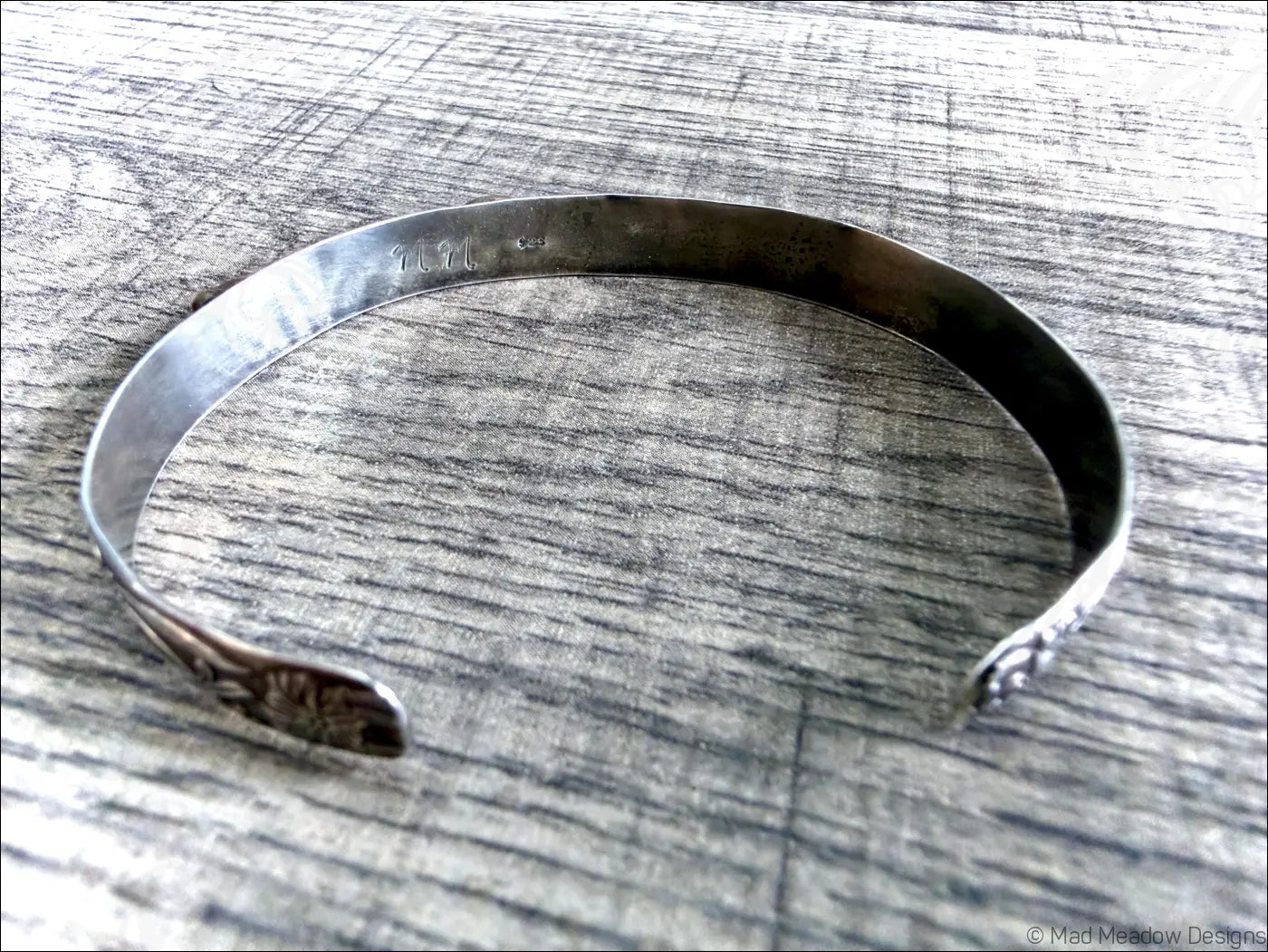 Floral Sterling Silver and Brass Snake Cuff Bracelet - Jewelry