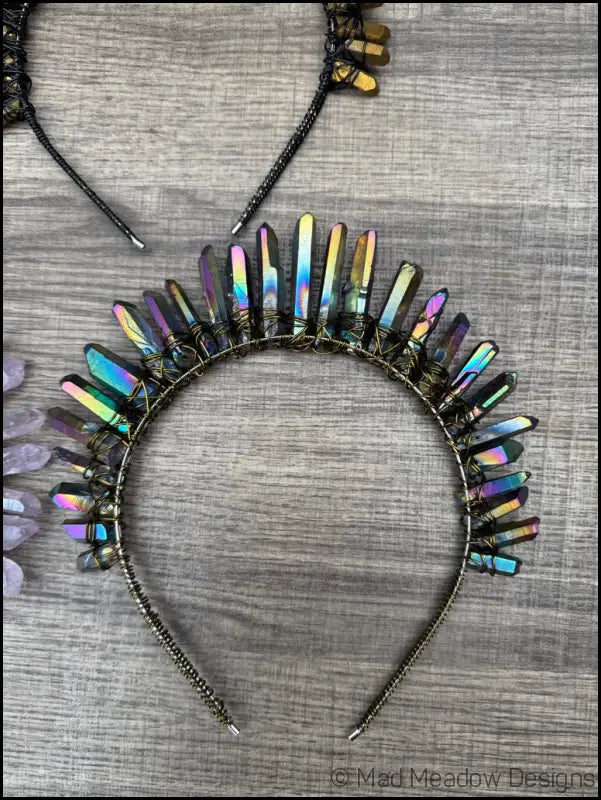 Goddess Quartz Crystal Headband Crown - Jewelry