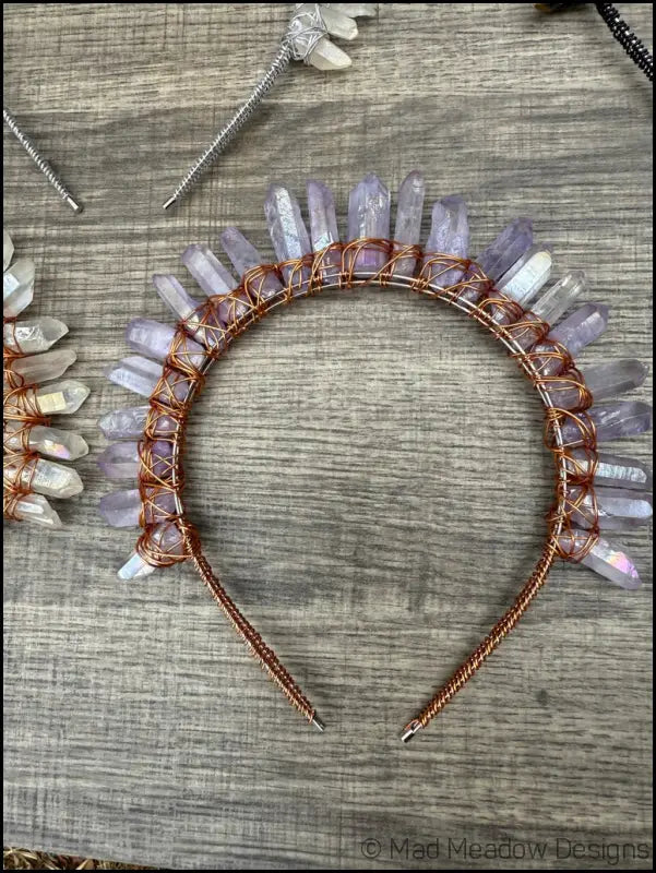 Goddess Quartz Crystal Headband Crown - Jewelry