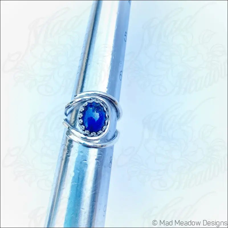 Lapis Lazuli Adjustable Sterling Silver Ring - Jewelry