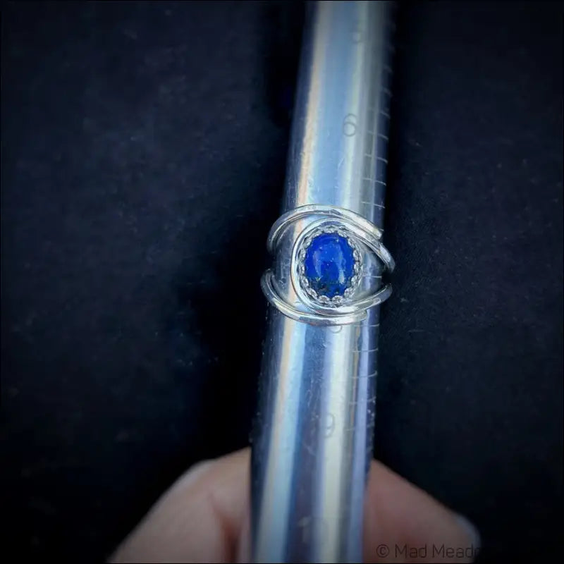 Lapis Lazuli Adjustable Sterling Silver Ring - Jewelry