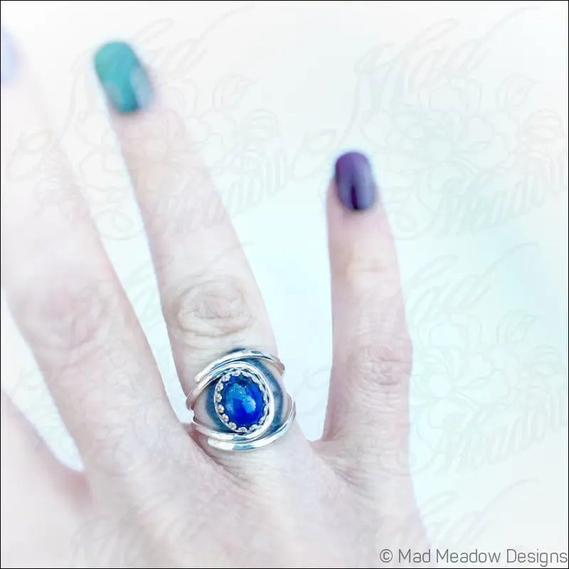Lapis Lazuli Adjustable Sterling Silver Ring - Jewelry