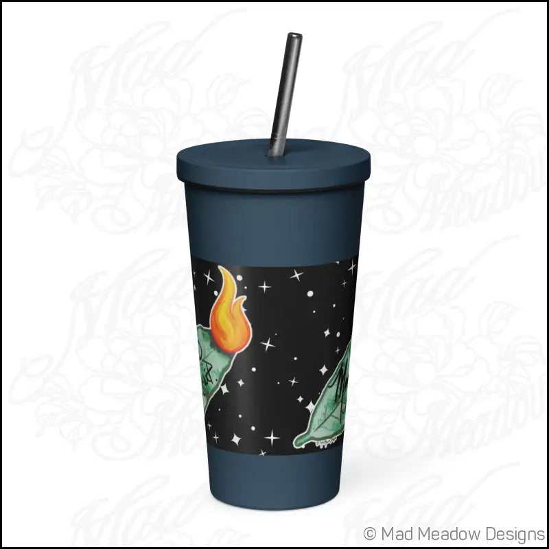 Manifest That Sh*t! Cosmic Insulated tumbler with a straw - Print on Demand
