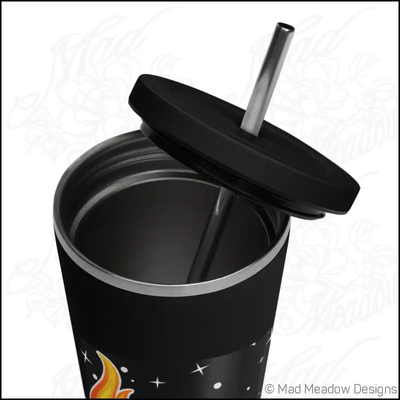 Manifest That Sh*t! Cosmic Insulated tumbler with a straw - Print on Demand