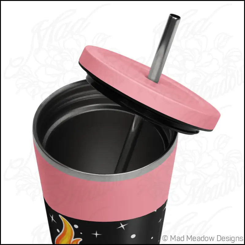 Manifest That Sh*t! Cosmic Insulated tumbler with a straw - Print on Demand