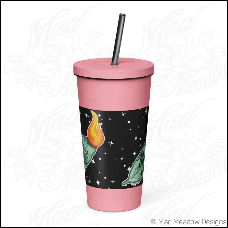 Manifest That Sh*t! Cosmic Insulated tumbler with a straw - Print on Demand