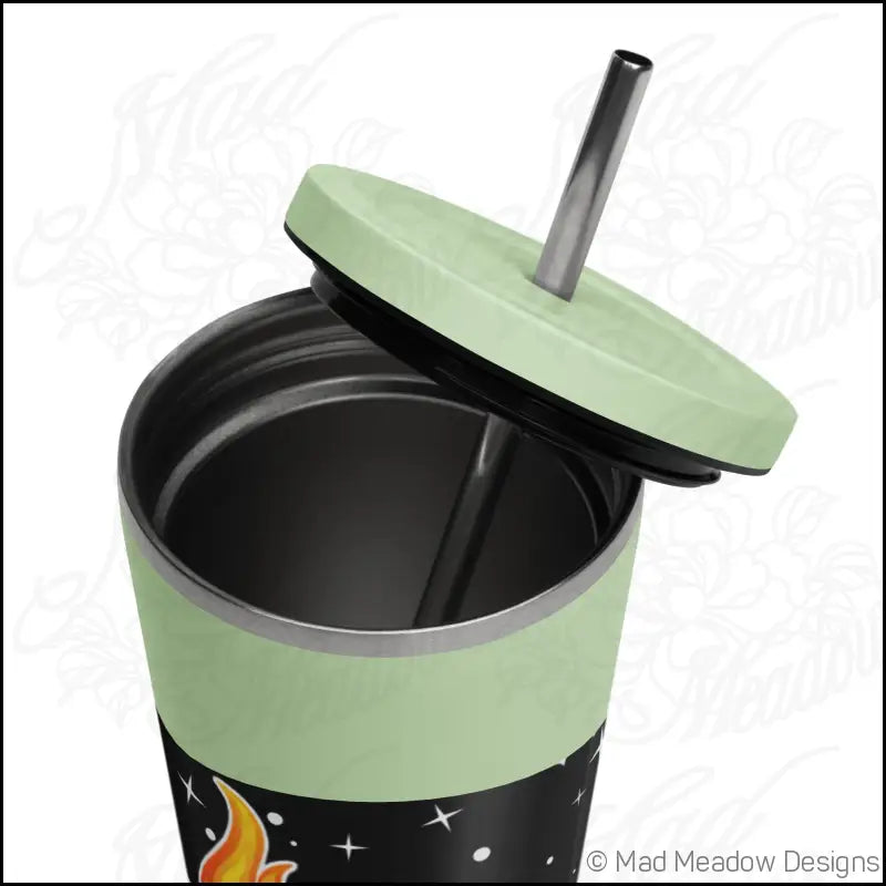 Manifest That Sh*t! Cosmic Insulated tumbler with a straw - Print on Demand