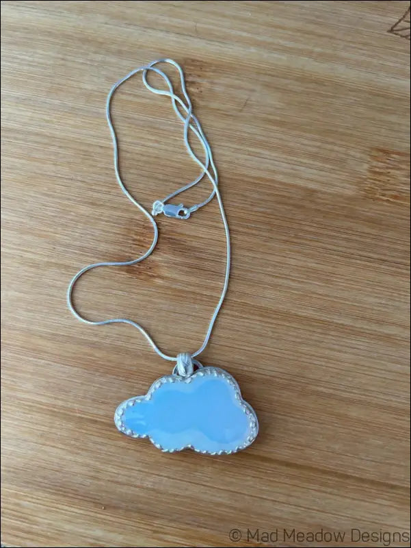 Sterling Silver Opalite Cloud Pendant on 18’’ Snake Chain Necklace - Jewelry