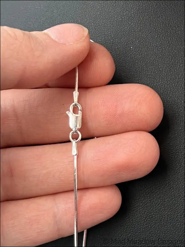 Sterling Silver Opalite Cloud Pendant on 18’’ Snake Chain Necklace - Jewelry