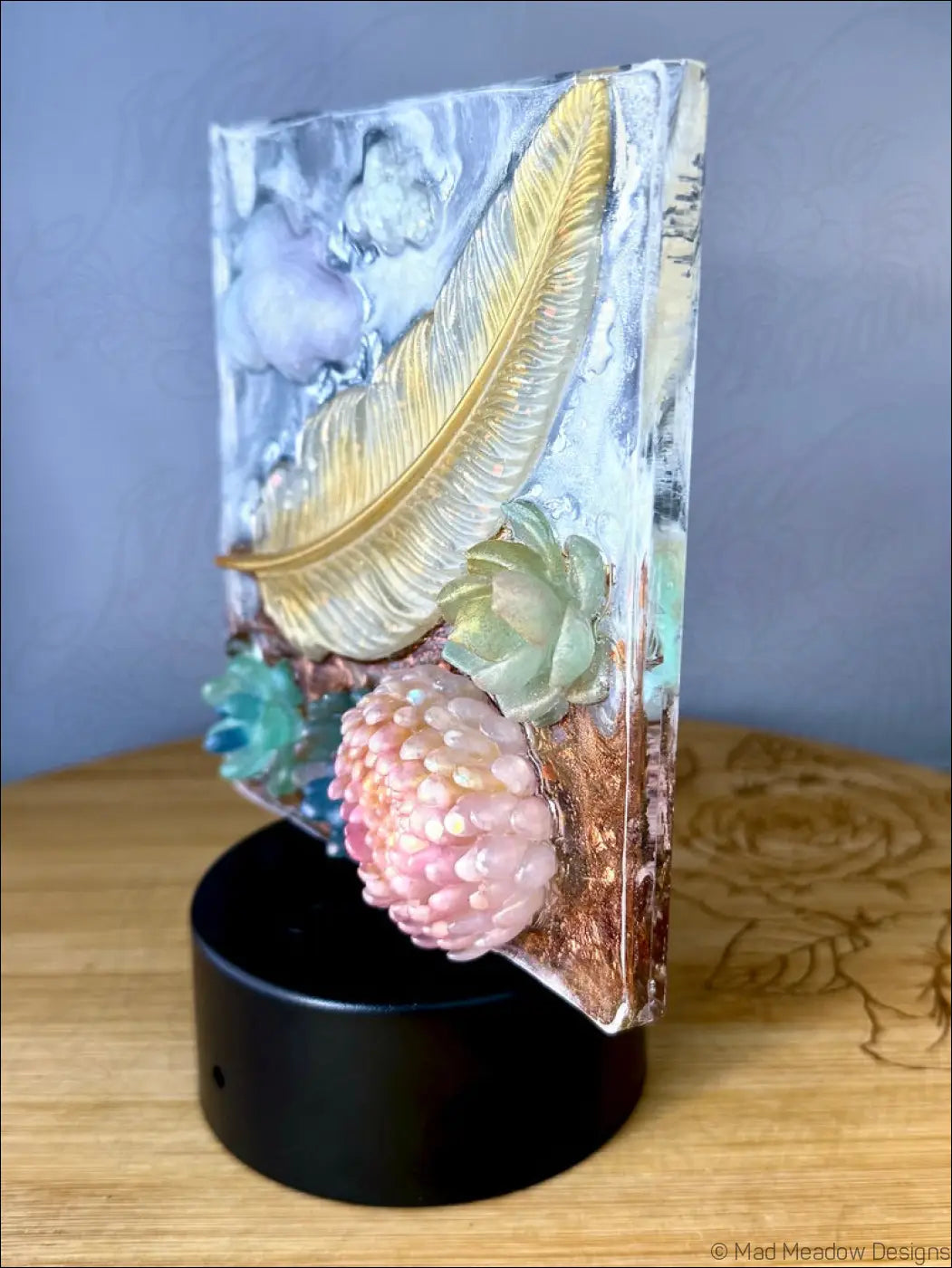 Pastel Whimsical Feather LED Nightlight with USB Remote Control - Light