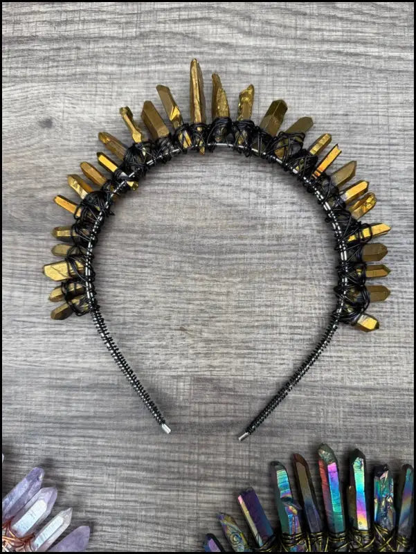 RESERVED Dark Golden Goddess Crown