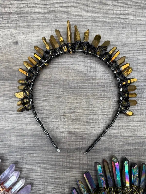 RESERVED Dark Golden Goddess Crown