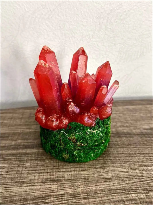 Ruby Red Crystal Cluster Battery Powered RGB Light