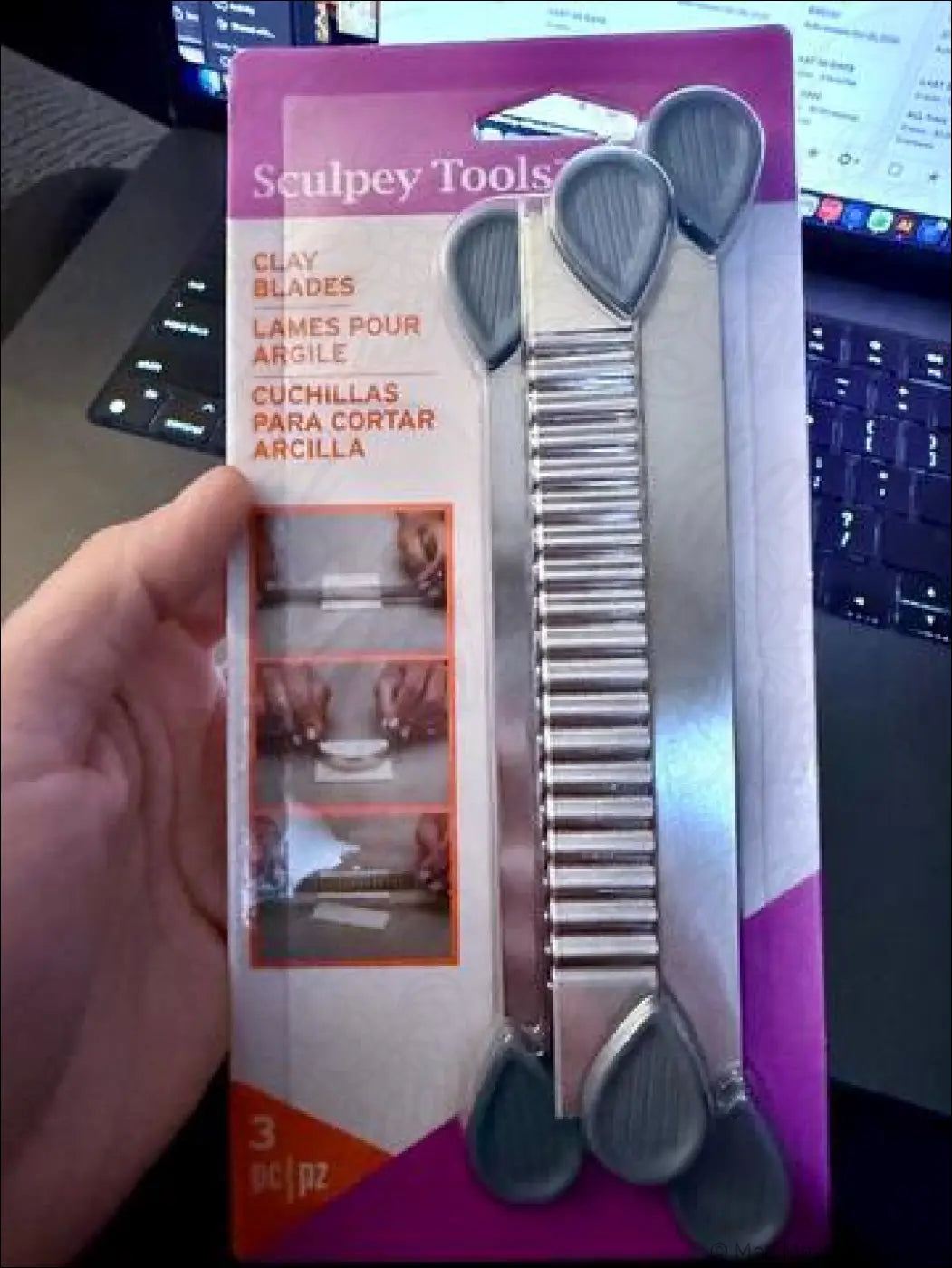 Sculpey Tools Clay Blades Set – Stainless-Steel Rigid Wavy Flexible Cutting Tools - Destash New