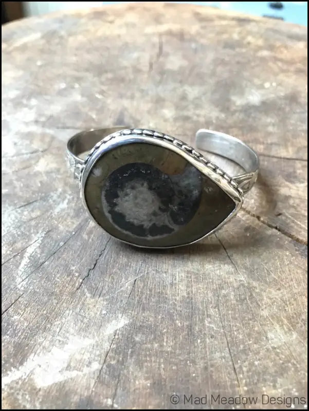 Alaskan Ammonite Sterling Silver Bracelet - Jewelry