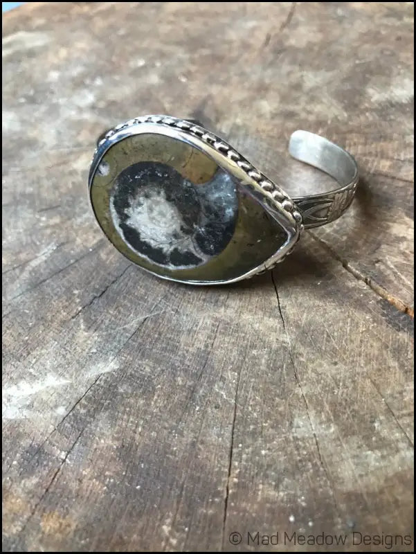 Alaskan Ammonite Sterling Silver Bracelet - Jewelry
