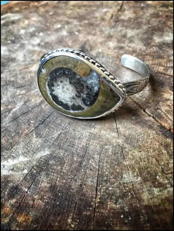 Alaskan Ammonite Sterling Silver Bracelet - Jewelry