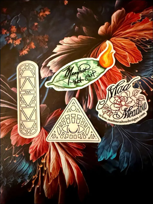Sticker Bundle Manifest That Sh*t & Coloring Book Stickers Elemental & All Seeing Eye Sticker