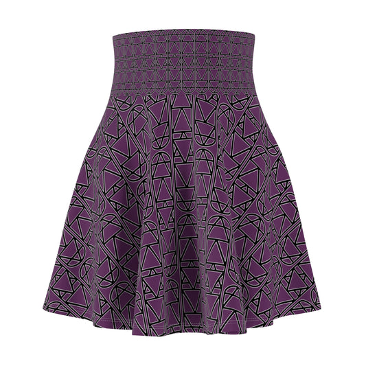 Elemental Column Pattern Women's Skater Skirt — Column Repeat AOP