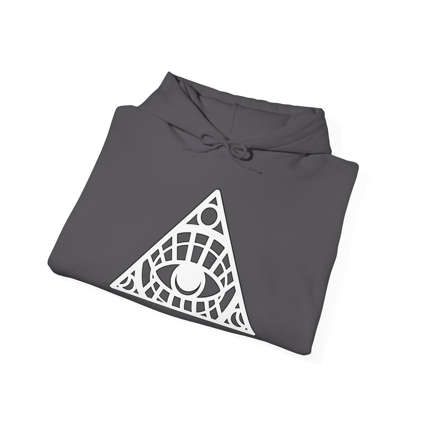 All-Seeing Eye Triangle Hoodie — Geometric Occult Graphic Pullover