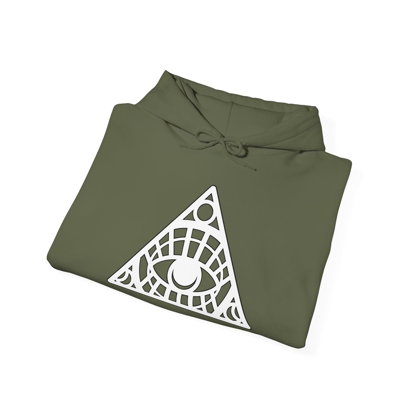 All-Seeing Eye Triangle Hoodie — Geometric Occult Graphic Pullover