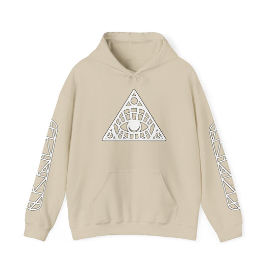 All-Seeing Eye Triangle Hoodie — Geometric Occult Graphic Pullover