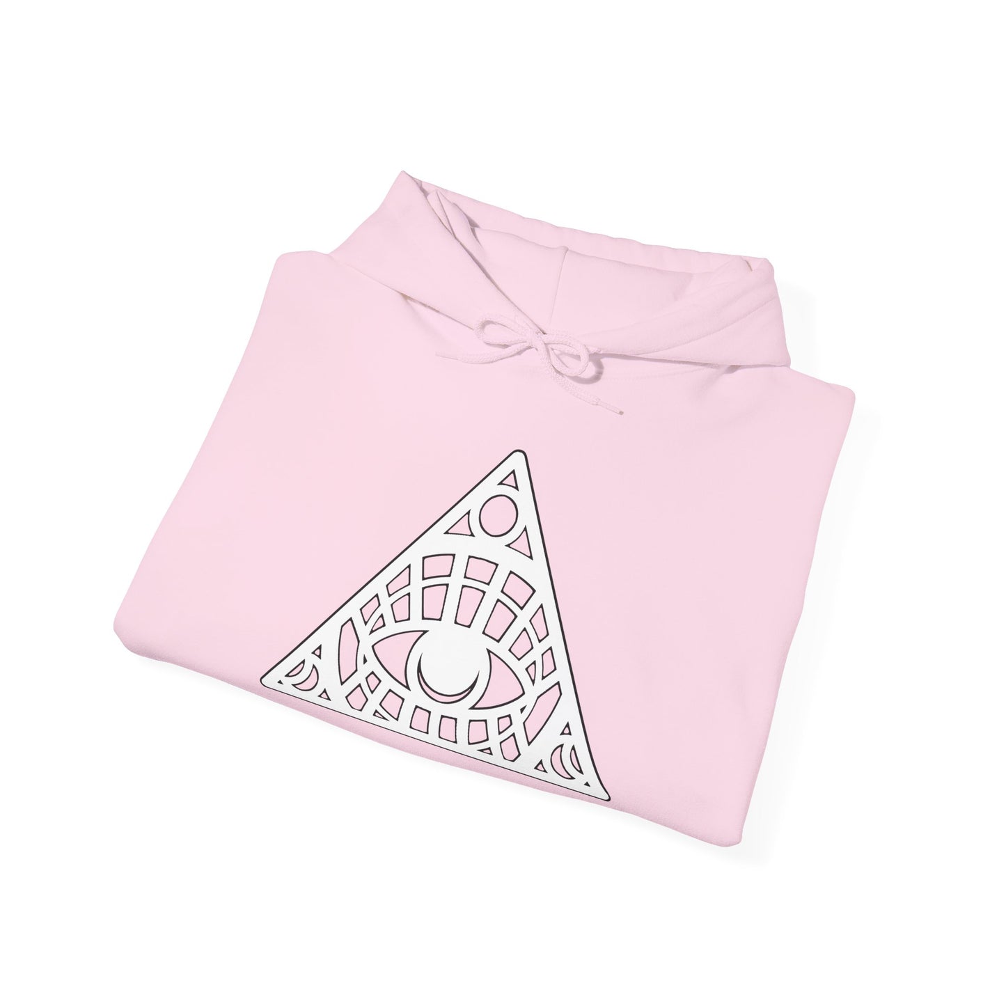 All-Seeing Eye Triangle Hoodie — Geometric Occult Graphic Pullover