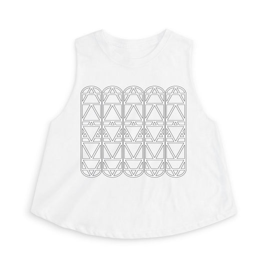 Geometric Arch Pattern Crop Top — Minimalist Women's Summer Tank