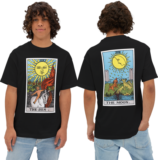 Sun & Moon Tarot Tee — Rider Waite Smith Card Back-to-Back