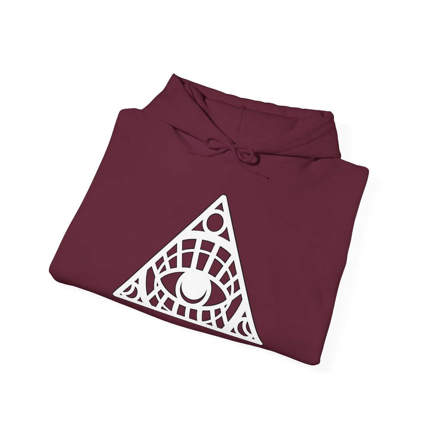 All-Seeing Eye Triangle Hoodie — Geometric Occult Graphic Pullover