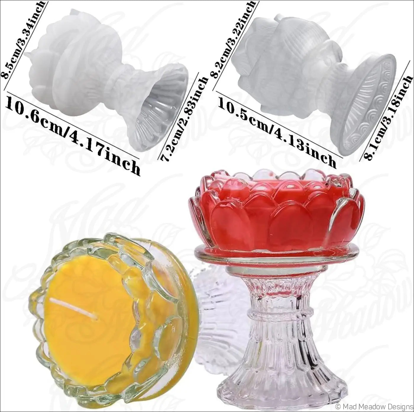 2PCS Lotus Candle Holder Resin Molds Silicone Flower Candlestick Molds