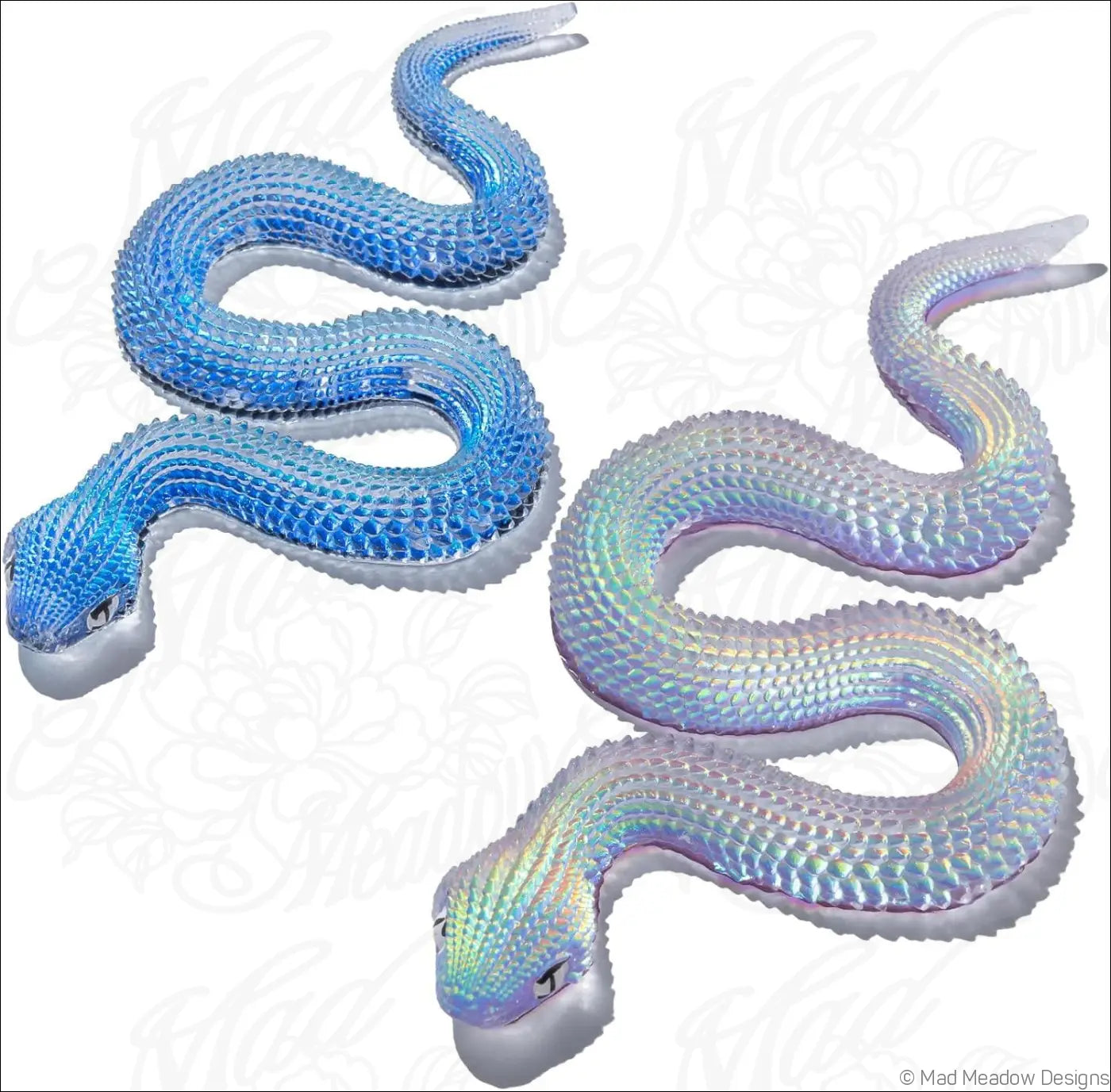 2Pcs Snake Resin Molds Flexible Silicone Molds (Large Small)