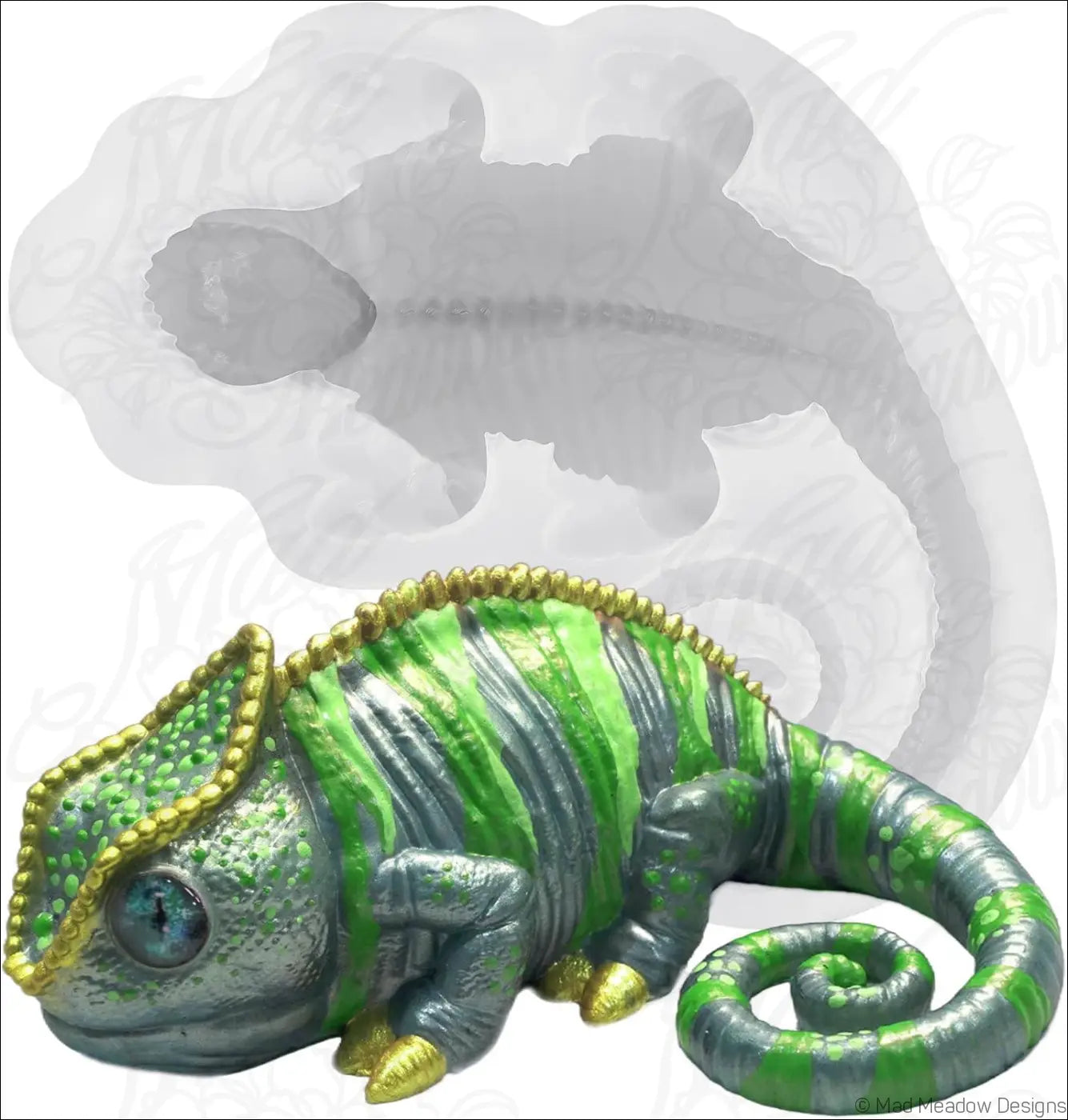 3Pcs Lizard Resin Silicone Mold Chameleon Animal Epoxy Resin Casting Palm Size