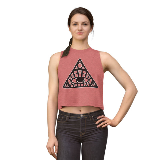 All-Seeing Eye Triangle Crop Top — Mystical Graphic Women's Tank