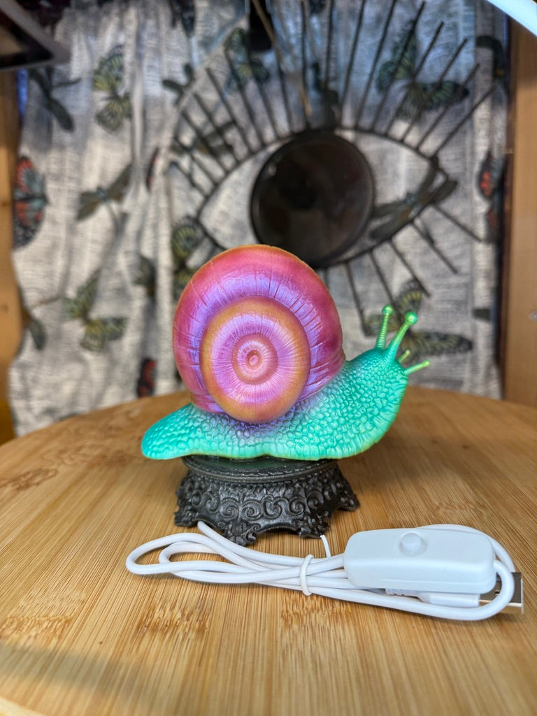 Large Whimsical Snail RGB 3DP Table Light