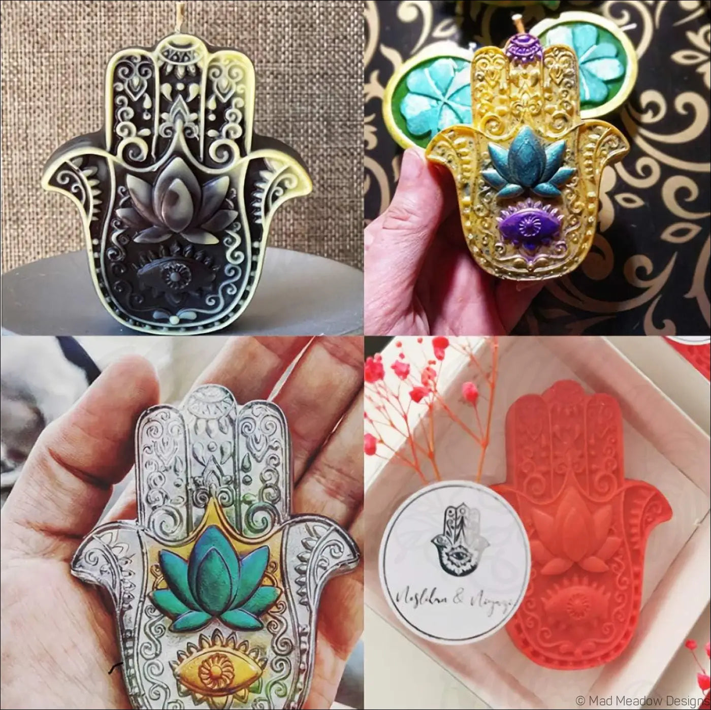 4Pcs Hamsa Silicone Molds for Resin or Soap - Destash Unused