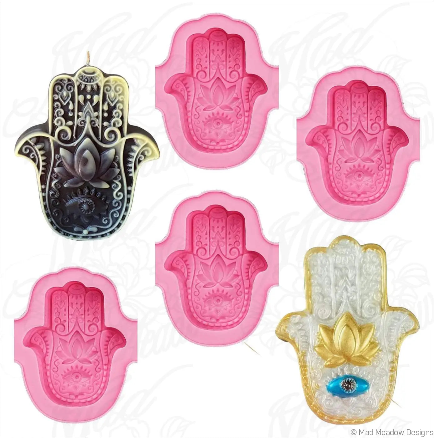 4Pcs Hamsa Silicone Molds for Resin or Soap - Destash Unused