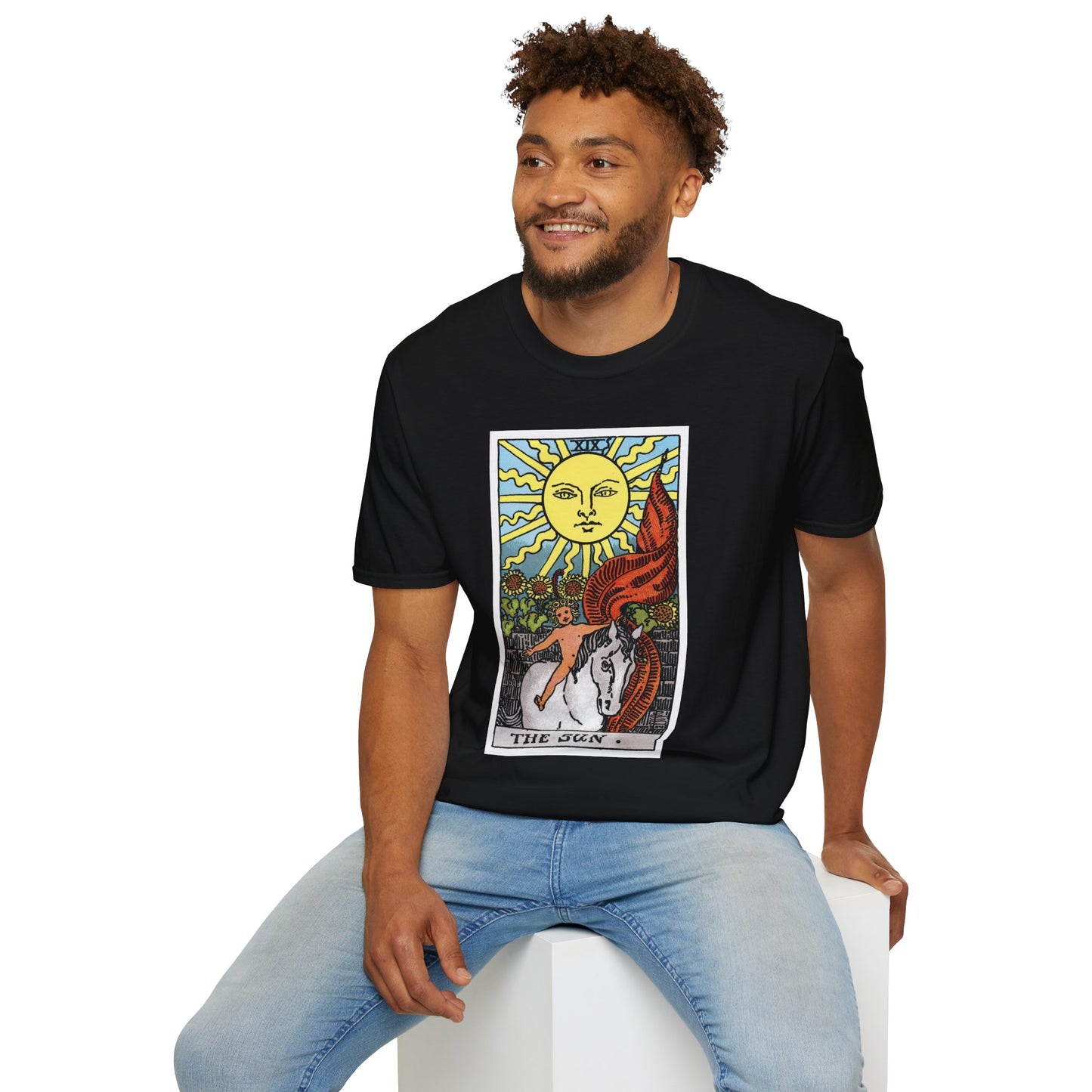 The Sun and Moon Rider Waite Smith Tarot Card T-Shirt — Mystical Vintage Tarot Tee