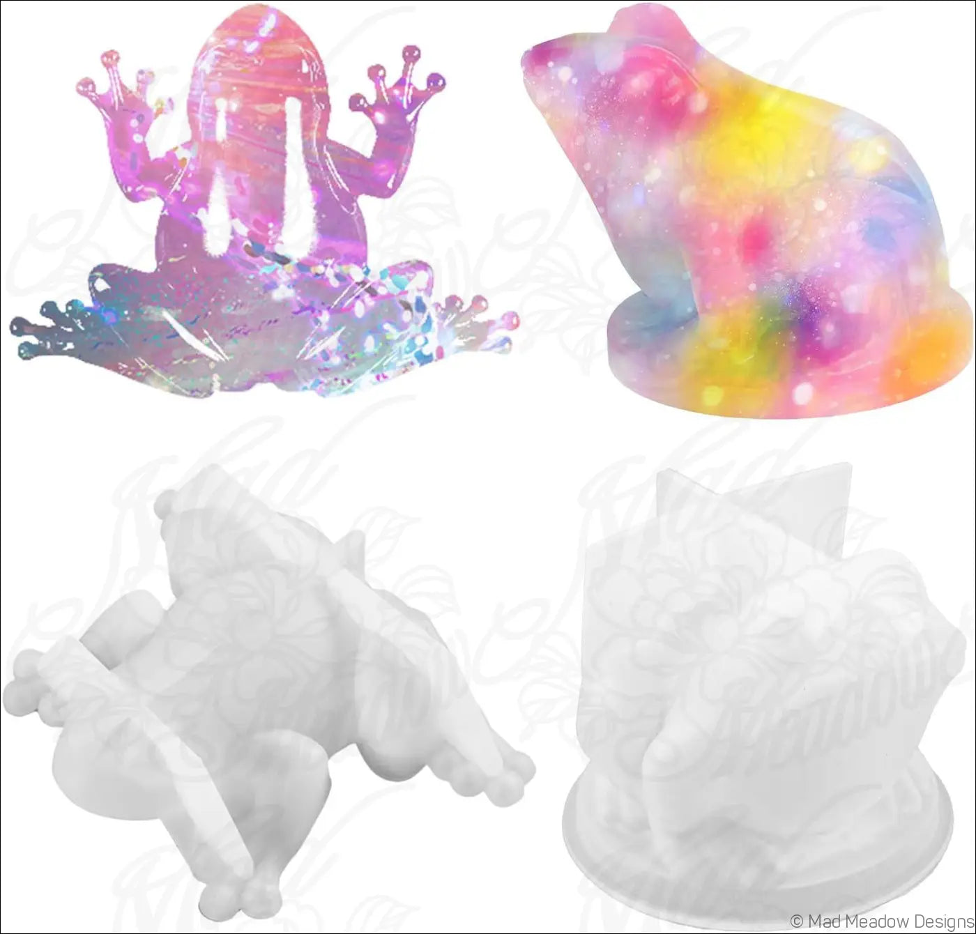 6Pcs Frog Toad Resin Silicone Mold Bundle Animal Epoxy Resin Casting Palm Size - Used Destash - Destash Supplies