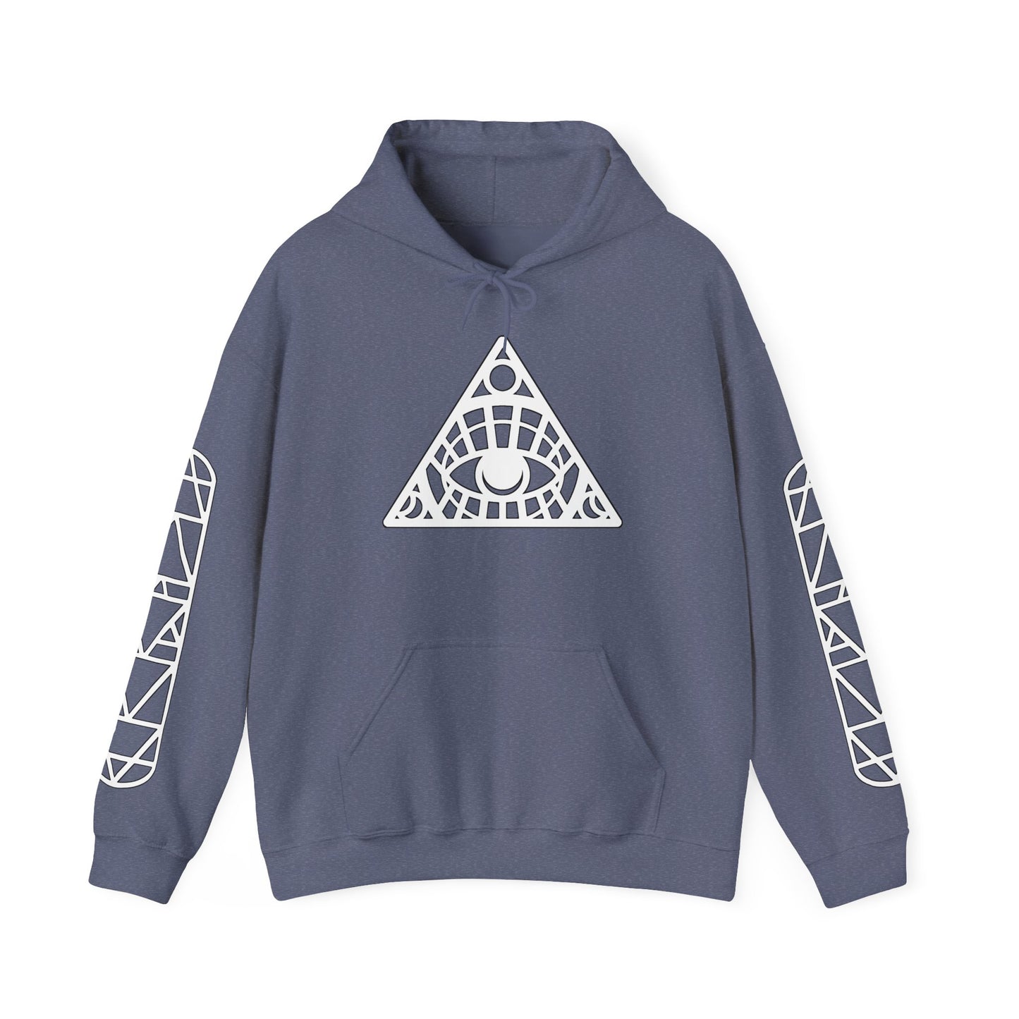 All-Seeing Eye Triangle Hoodie — Geometric Occult Graphic Pullover