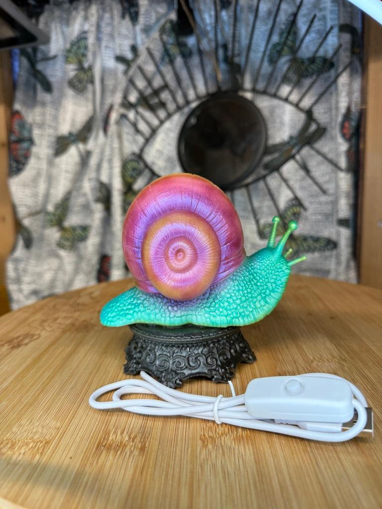 Large Whimsical Snail RGB 3DP Table Light